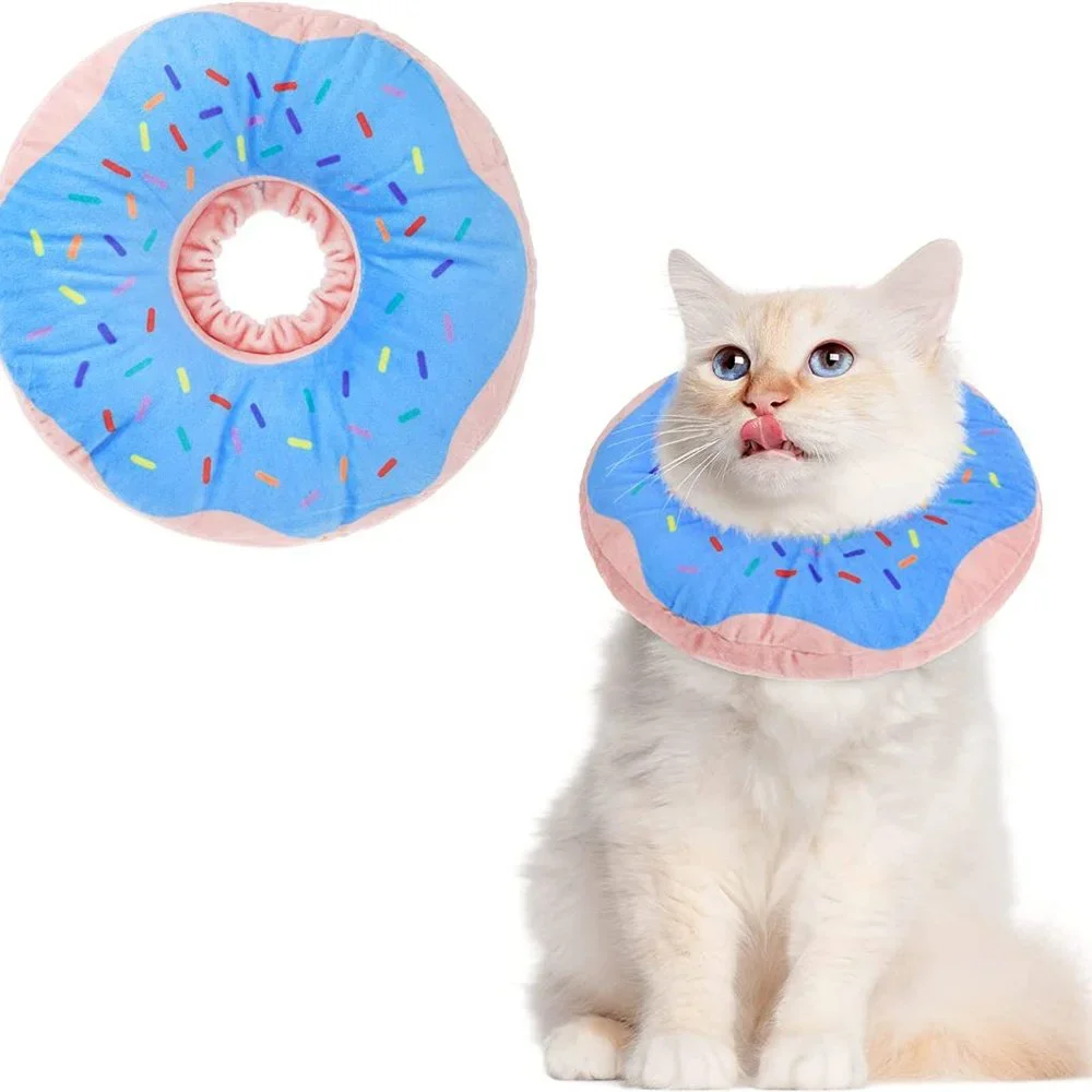 Dog or Cat Recovery Collar Soft, Cute Donut Cone Wound Healing Protective Cone